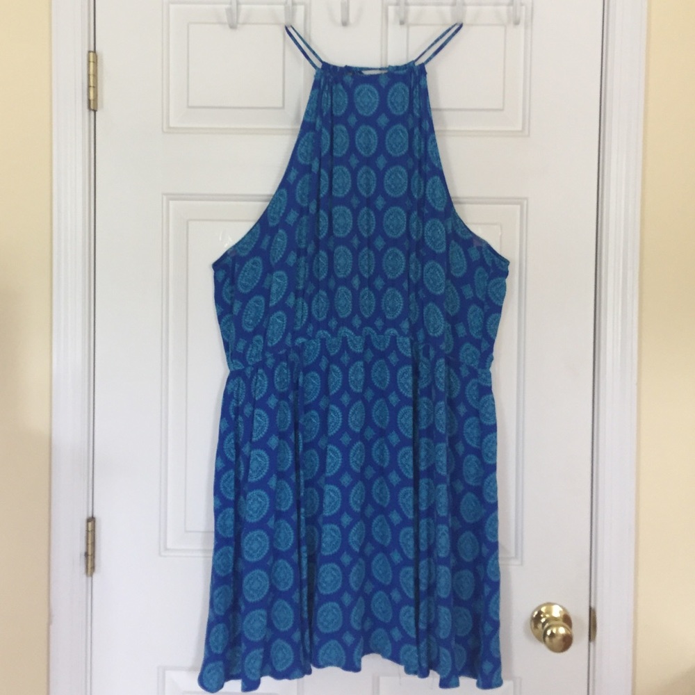 FOREVER 21+• Women’s Blue Sleeveless Halter Dress Plus Size 3X